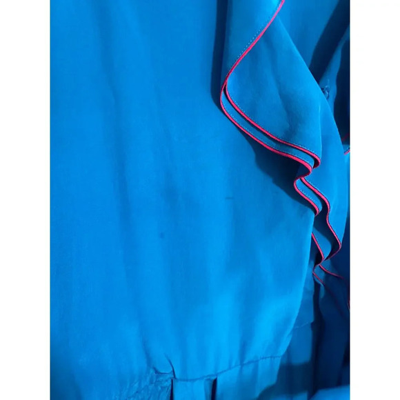 100% Silk Francesca of Damon for Starington 1980s Royal Blue and Hot Pink VTG 6 - Picture 3 of 10